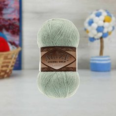 Пряжа ALIZE ANGORA GOLD SIMLI, серо-зеленый - 515, 5% металлик, 20% шерсть, 75% акрил, 5 мотков, 100 г, 500 м.