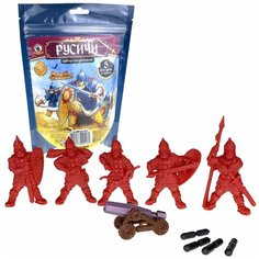 Детский игровой набор солдатиков Русичи. 5 солдатиков + пушка (орудие и 4 снаряда) арт. 00416/РС Русский стиль