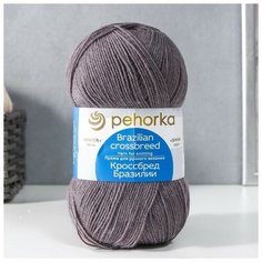 Пехорский текстиль Пряжа "Кроссбред Бразилии" 50%меринос. шерсть, 50% акрил 500м/100гр (393-Св. моренго) Пехорка