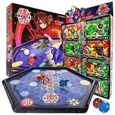 Огромный набор! Настольная игра Бакуган Боевая арена Bakugan Battle Planet 10 фигурок, игровое поле + 12 карточек imo