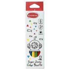 Цветные карандаши трехгранные утолщенные для рисования ACMELIAE Color Pencils, 6 цветов
