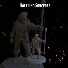 Волшебник полурослик мужчина 32мм фигурки/миниатюры (ДнД, DnD, D&D, Dungeons & Dragons, Pathfinder, Подземелья и Драконы, Wargames) Лавка Приключенца