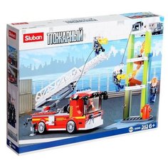 Конструктор Пожарный Машина с лестницей, 343 детали Sluban