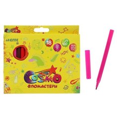 Фломастеры 18 цветов deVENTE Cosmo, вентилируемый колпачок, в картонной коробке