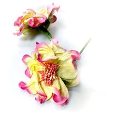 Гардения на веточке с тычинками, бумажная, кремо-розовая с тычинками, 75 мм, цена за 10 штук, Prima Marketing Uc000576