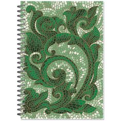 Бизней-тетрадь Мозаика зеленая обложка УФ лак, спираль, А5, 80л, клетка Attache
