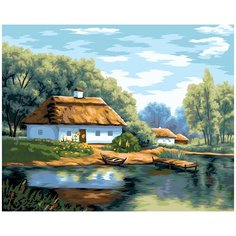 Картина по номерам Фрея "Утро в деревне" 40х50 см Холст на подрамнике Freya