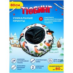 Тюбинг ватрушка, диаметр 80 см. Плюшка ватрушка для катания, надувные санки детские. Fani Sani