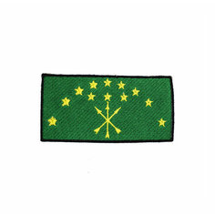 Шеврон, нашивка, патч, термоаппликация на клеевой основе, Флаг Адыгеи, размер 90х45 мм Мега Принт