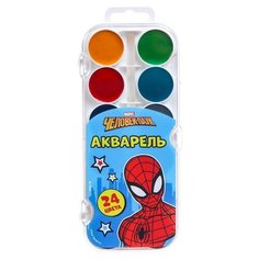 MARVEL Акварель медовая «Человек-паук», 24 цвета, без кисти