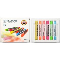 Пастель сухая флуоресц мягкая TOISON D`OR 8571 6цв/наб карт 8571006003SV