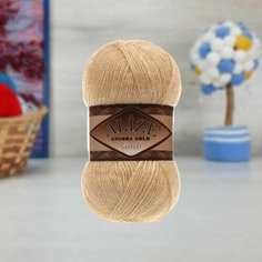 Пряжа ALIZE ANGORA GOLD SIMLI, бежевый - 95, 5% металлик, 20% шерсть, 75% акрил, 5 мотков, 100 г, 500 м.
