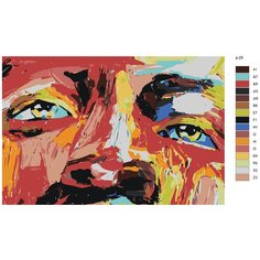 Картина по номерам, 80 x 120, IIIR-p-29, абстракция, портрет, "Живопись по номерам", набор для раскрашивания, раскраска