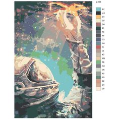 Картина по номерам, 72 x 108, IIIR-p-256, космонавт, космос, "Живопись по номерам", набор для раскрашивания, раскраска