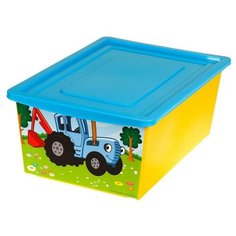 Ящик для игрушек, с крышкой, «Синий трактор», объём 30 л