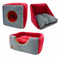 710723 дом куб-трансформер Ампир мебельная ткань №2 50*50*48 см серыйбордо (1 шт) Noname