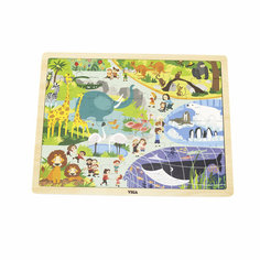 Развивающие игрушки из дерева Viga Toys Пазлы "Зоопарк" (48 элементов)