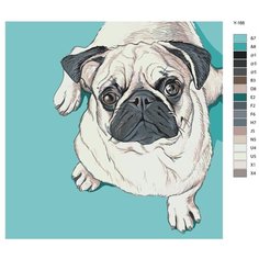 Картина по номерам Y-166 "Пухлый мопс. Собака" 80x80 Brushes Paints