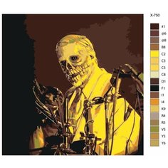 Картина по номерам X-750 "Музыкант Wes Borland (Уэс Борланд)" 40х40 Brushes Paints