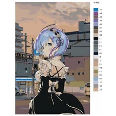Картина по номерам W-405 "Аниме - Re: Zero (Ре: Зеро). Рем" 40х60 Brushes Paints