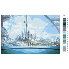 Картина по номерам W-264 "Город будущего" 50х70 Brushes Paints