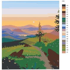 Картина по номерам Z-50 "Арт пиксели Поле" 60x80 Brushes Paints