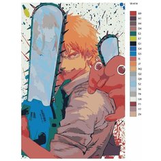 Картина по номерам W-414 "Аниме - человек Бензопила. Дэндзи" 40х60 Brushes Paints