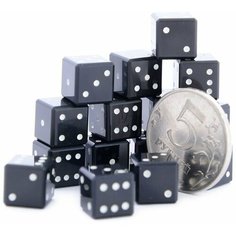 Кубики кости зарики из обсидиана 10мм Нет бренда