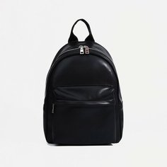 Рюкзак на молнии, наружный карман, цвет чёрный Медведково