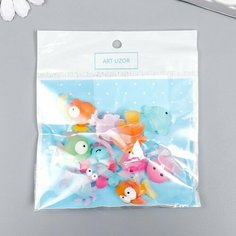 Декор для творчества пластик "Аквариумные рыбки с большими глазами" набор 10 шт 2,5х2 см (комплект из 12 шт) Арт Узор