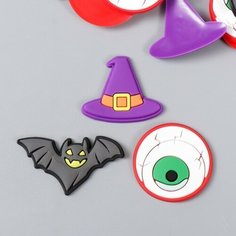 Декор для творчества резина "Хеллоуин" набор 15 шт микс 3х2,5 см Арт Узор