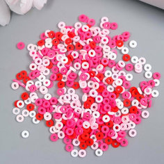 Бусины для творчества PVC "Колечки розовые" набор ≈ 330 шт 0,1х0,4х0,4 см Арт Узор