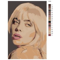 Картина по номерам X-635 "Певица Billie Eilish (Билли Айлиш)" 60х90 Brushes Paints