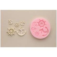 Силиконовый молд для рукоделия №1379 HobbyPage - Штурвал и Якорь