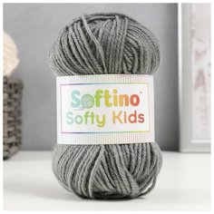 Пряжа 100% акрил "Softy Kids" 90м ±5м 50 гр цвет 62 серый Softino