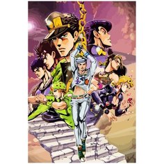 Картина по номерам на холсте аниме jojo джоджо - 2384 40X60