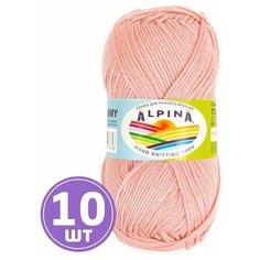 Пряжа детская для вязания крючком, спицами Alpina Альпина TOMMY классическая средняя, акрил 100%, цвет №016 Ярко-розовый, 130 м, 10 шт по 50 г