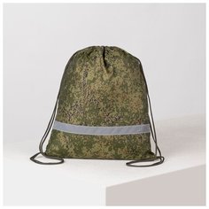 Мешок для обуви на шнурке, светоотражающая полоса, цвет камуфляж ЗФТС