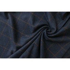 Ткань синяя шерсть с кашемиром в клетку Corneliani