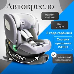 Автокресло Agex Comfort i-Fix 360 (0-36 кг), Grey (Серый)