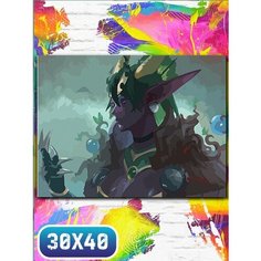 Картина по номерам на холсте игры world of warcraft dragonflight - 12089 30х40