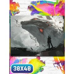 Картина по номерам на холсте аниме человек бензопила - 12030 30х40