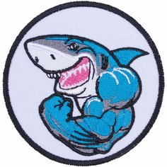 Нашивка, шеврон, патч (patch) на липучке Акула сила, размер 8,5*8,5 см Нет бренда