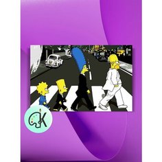 Картина по номерам на холсте Симпсоны Битлз, 30 х 40 см КУЛЬТУРА ЦВЕТА