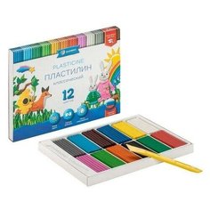 Пластилин 12 цветов Глобус "Классический", 240г, со стеком (ПЛ12-06К), 20 уп.