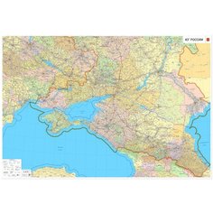 Настенная карта Юг России (новые границы) 150 х 220 см (на самоклеющейся пленке) Отрок