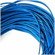 Шнур плоский 7 метров для рукоделия / браслетов, искусств. кожа, цвет синий, 2х1 мм КафеБижу