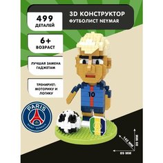 Конструктор Daia 3D из миниблоков Футболист Неймар, ПСЖ футбольный клуб, 499 деталей