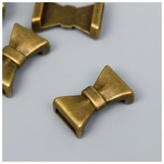 Бусина для творчества металл "Бант" бронза G514B771 1,5х2,3 см Noname