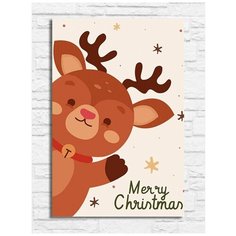 Картина по номерам на холсте новый год 2023 Merry Christmas, Санта, Дед Мороз - 11449 В 20x30